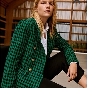 Emerald Check Tweed Blazer